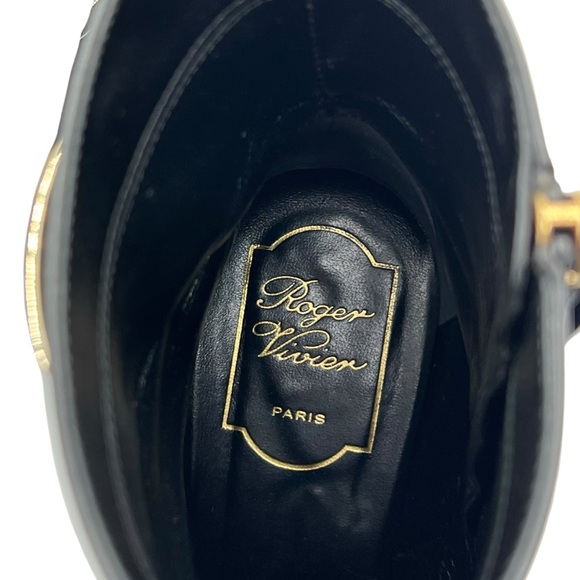 ROGER VIVIER Trompette Buckled Leather Ankle Boots size 39.5 - Picture 7 of 8